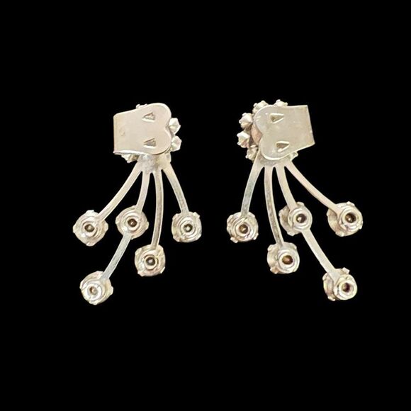 Vintage Rhinestone Clip Earrings - Picture 1 of 5